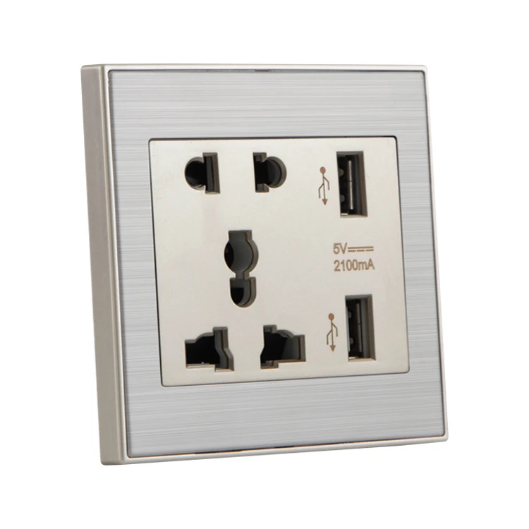 DC5V 2100mA Универсальный USB настенная розетка AC 110 250 В US UK EU AU 2 Порты и разъёмы