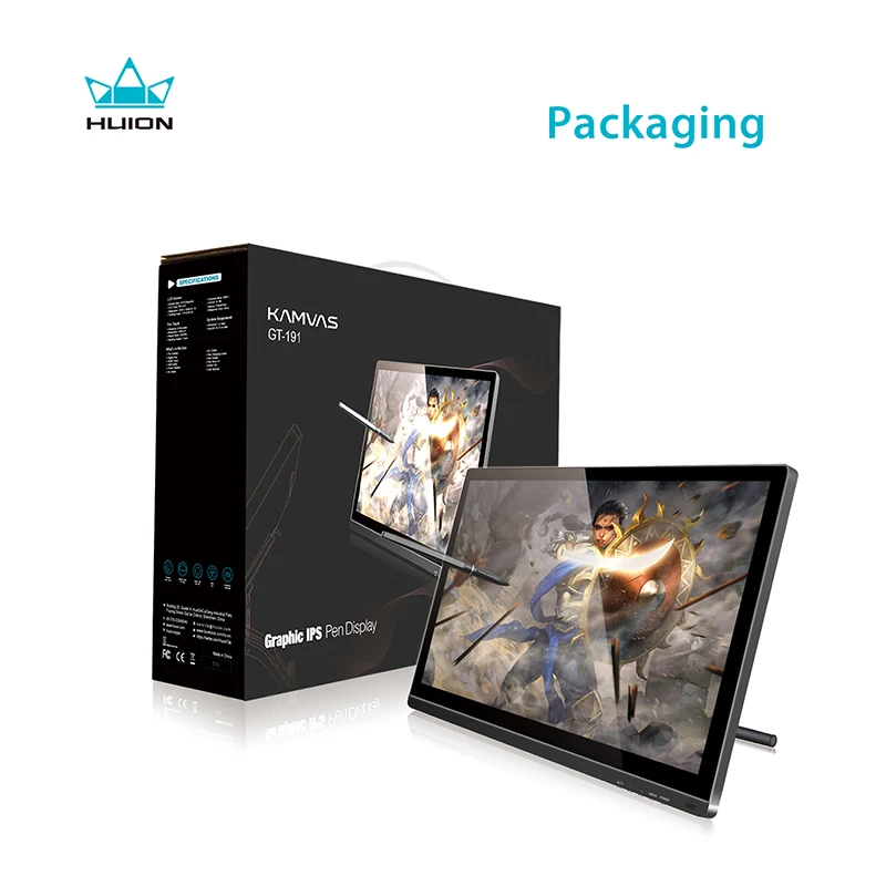 HUIION GT-191 IPS Pen Display Monitor 8192 Levels Art HD Graphics Drawing Pen Tablet Monitor with Gifts