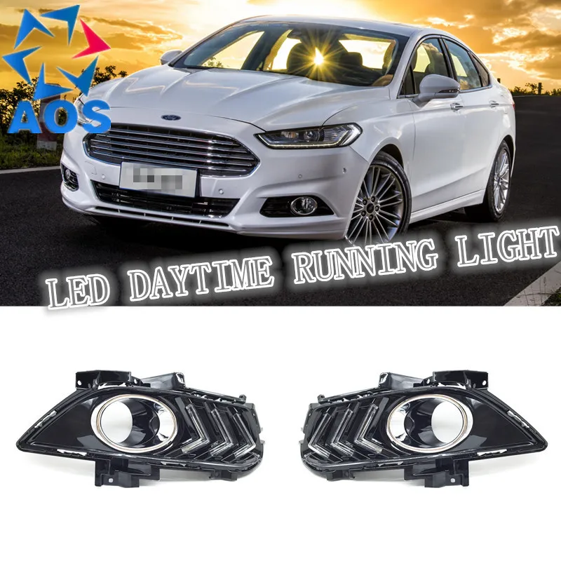 

2PCs/set car styling AUTO LED DRL Daylight Car Daytime Running lights set For Ford Mondeo Fusion 2013 2014 2015