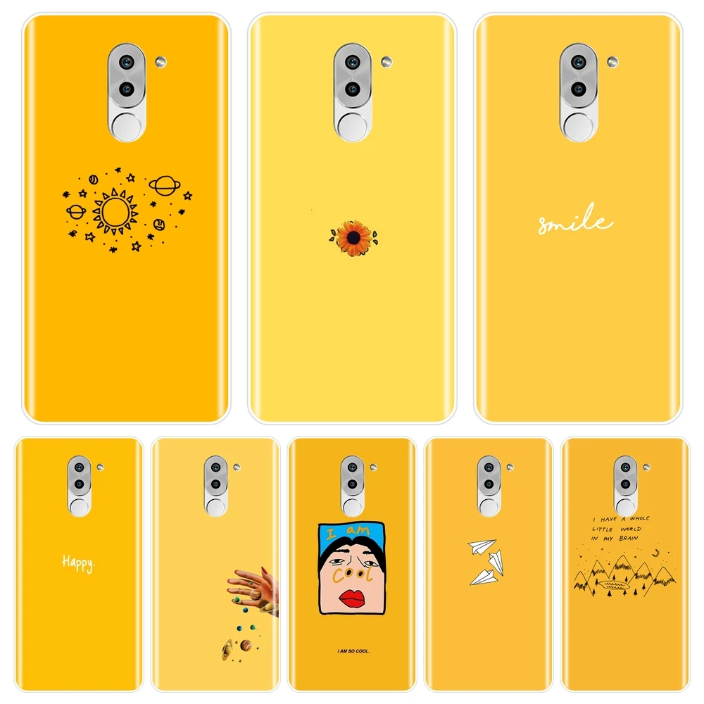 

Soft Phone Case Silicone For Huawei Honor 4X 5A 5X 6 6X Yellow Space Sunflower Star Back Cover For Huawei Honor 6A 4C 5C 6C Pro