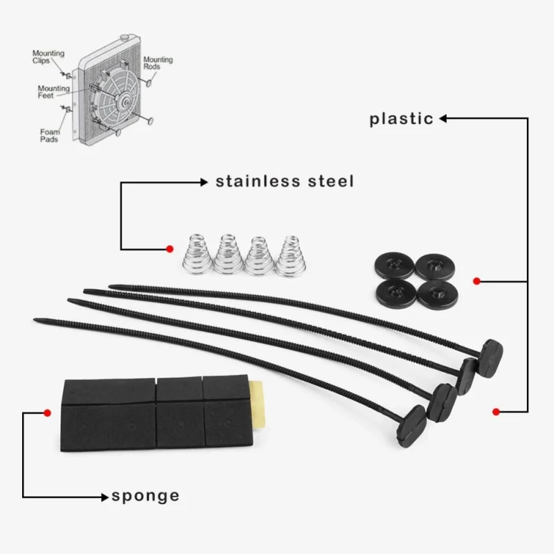 1 комплект универсальный вентилятор комплект для автомобильного автомобиля электрический радиатор рамка вентилятора ing галстук комплект тяг детали кронштейна Набор пластиковые стяжки ремни