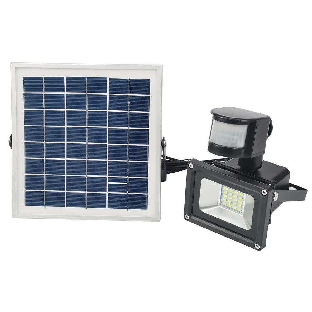 

LAIDEYI Solar LED Floodlight Motion Sensor DC 12V 10W 800lm Solar Led Flood Light Spotlight Cold White Outdoor Lighting