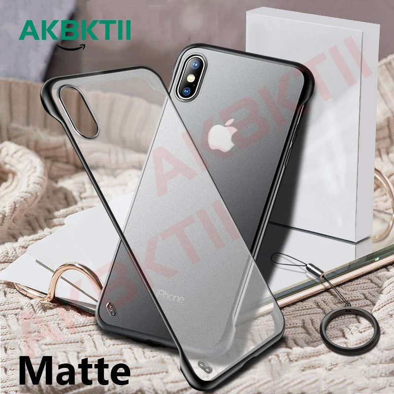 AKBKTII безборный матовый чехол для телефона iphone xr палец кольцо ремешок прозрачный