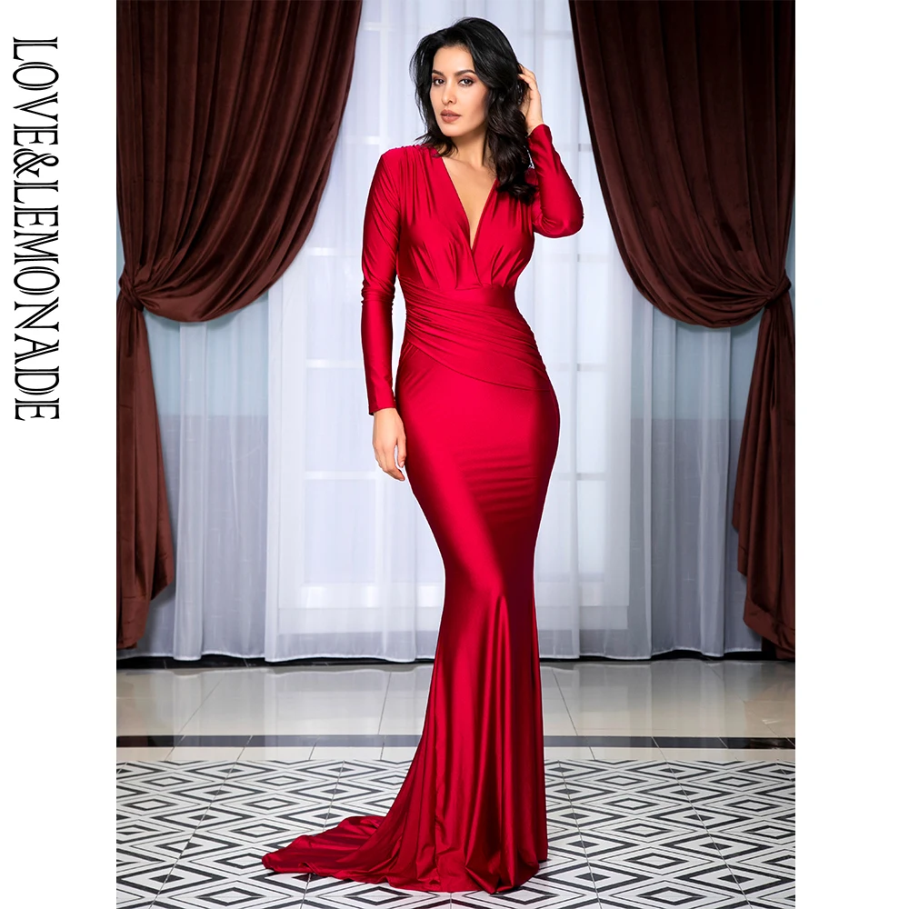 LOVE&LEMONADE Sexy  Deep V-Neck Slim Fit