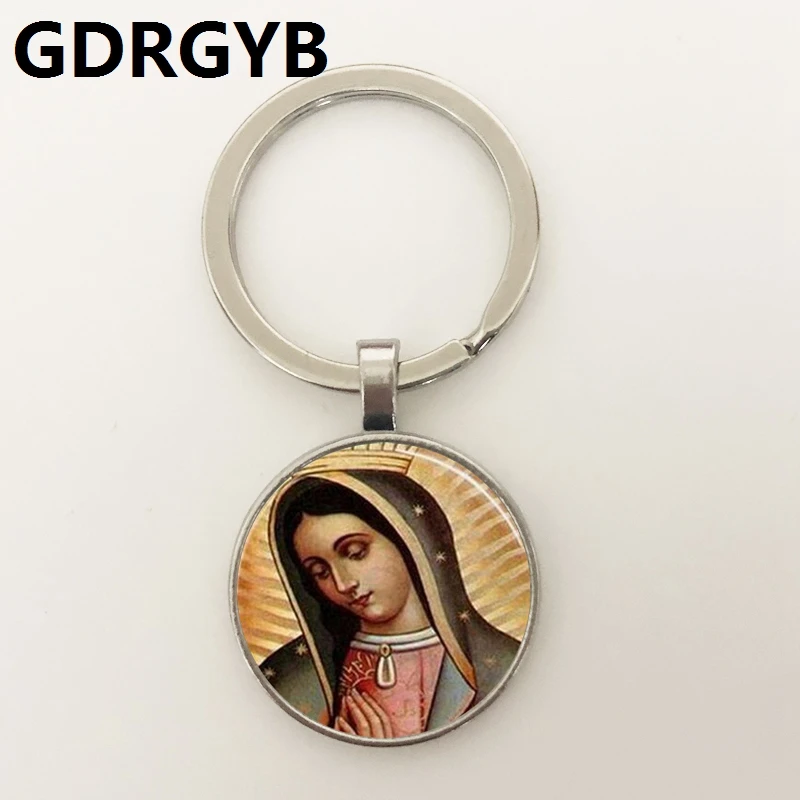GDRGYB Our Lady of Guadalupe Пряжка для ключей Девы Марии святое сердце Религиозное искусство