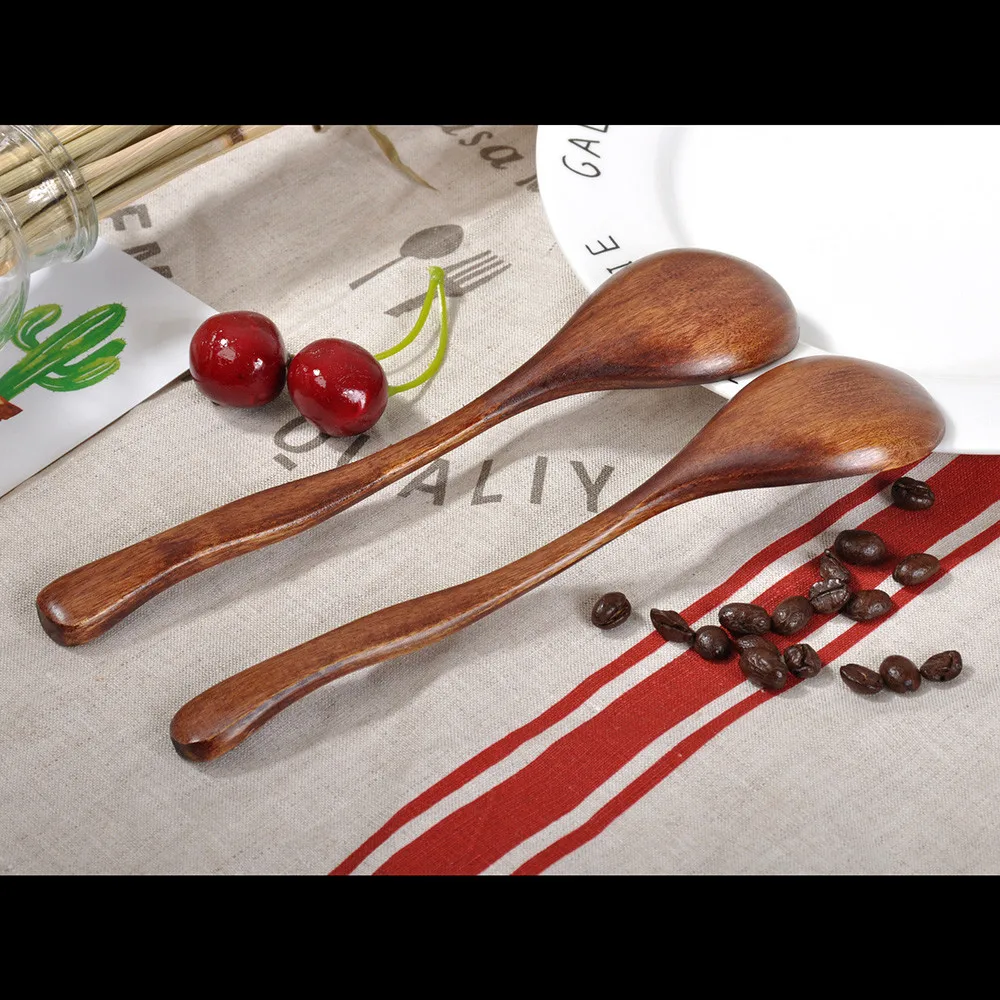 Натуральная деревянная ложка цвета хаки практичная вилка бамбуковая кухня, кухонная утварь инструменты суп-Чайная ложка столовые приборы кухонные принадлежности