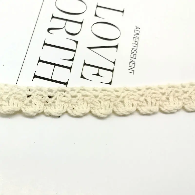 

10 Yard 1.3cm Beidge White Braided Cotton Lace Trim DIY Ribbon DIY Apparel Dress Sewing Accessories Flower Packing Supplies