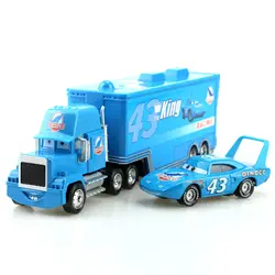 Disney Pixar автомобили игрушки 2 шт./лот мак грузовик маленький автомобиль King 1:55 Diecast металлического сплава Модель автомобиля игрушки Фигурки