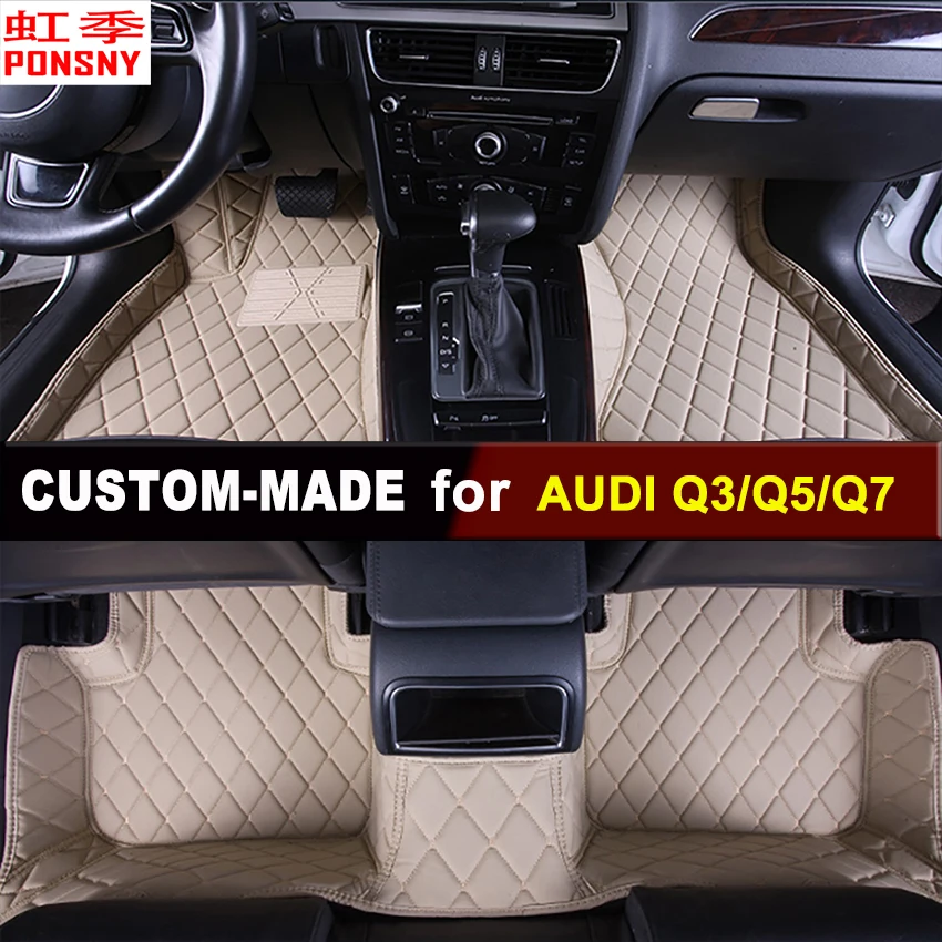Car Floor Mats Customized for Audi Q3 Q5 2009~ Q7 2006-2015 Foot Rugs 3D Floor Carpets Custom-made Auto Foot Mats