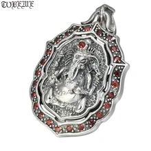 Hecho a mano 925 colgante de plata Ganesha Buda vintage tailandés plata fortuna Buda amuleto colgante Buda plateado puro Hombre regalo