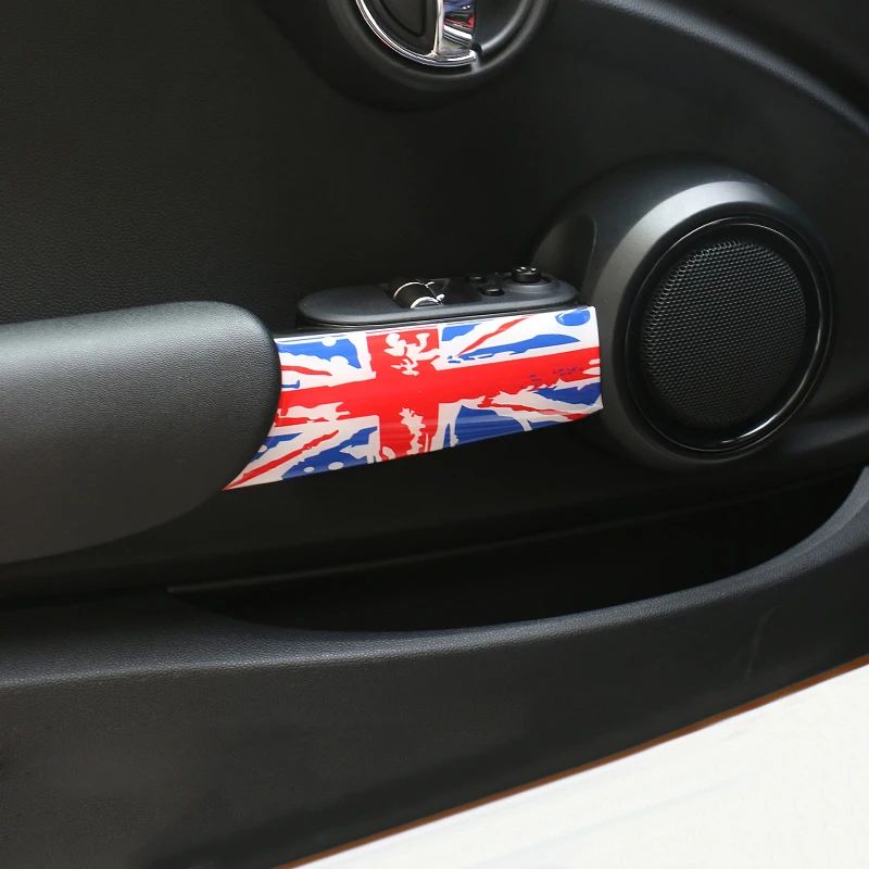 

2pcs 3D Union Jack Stule Car Interior Door Handle Sticker Decoration For BMW MINI Cooper one F56 Car Styling Accessories