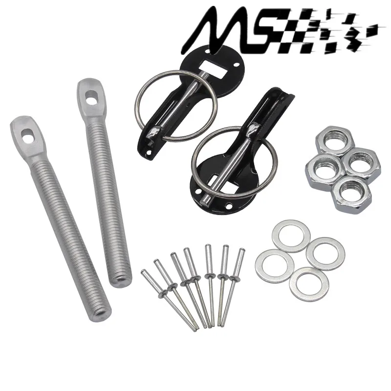 Alloy Black Hood Pin Lock Kit Down Hood Locks Pins fit ALL