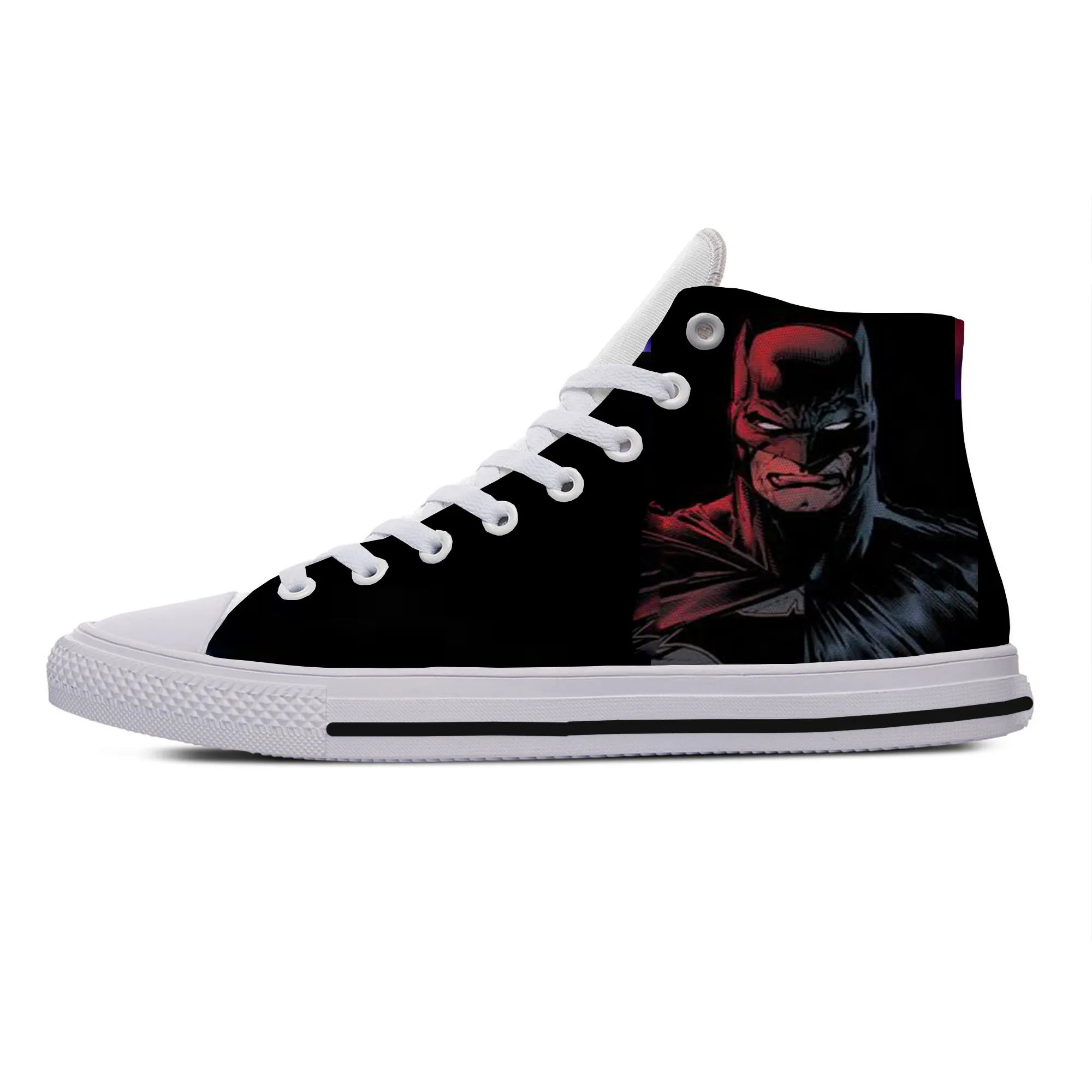 

2019 Hot Cool Fashion High Sneakers Handiness Casual Shoes New Summer 3D Printed Youth Super Hero Batman Harajuku Funny Cotton