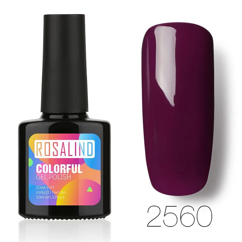 ROSALIND 10 мл Лак для ногтей благородный фиолетовый цвет серия лак для ногтей УФ Гель-лак для ногтей Vernis Полупостоянный Гель-лак для ногтей - Цвет: RB2560