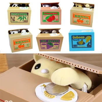 

11 Kinds Desktop Decoration Piggy Bank Cute Home Decorations Monkey Funny Panda Change Box Saving Box With Music Steal Money Cat
