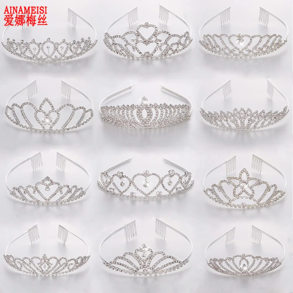 

AINAMEISI Fashion Cute Bridal Tiara Wedding Crown For Girls Hair Ornaments Rhinestone Headband Tiaras Crowns Hair Jewelry Gifts