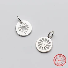 UQBing Настоящее серебро 925 проба Простые полые круглые декоративные монеты DIY Изготовление, поиск ювелирных изделий оптом