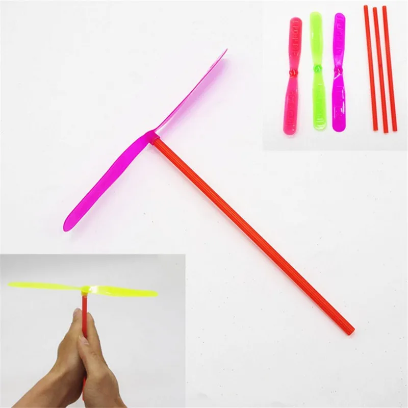 

12Pcs/a lot Children Outdoor Bamboo Dragonfly Category Toy Wholesale Gift Fairy Flying Saucer Plastic Helicopter Flying Arrow