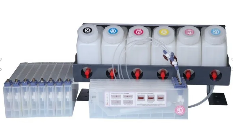 ECO Solvent Inkjet Roland Mimaki printer bulk ink tank system 220ml 6+12 Cartridge Bulk Ink Tank