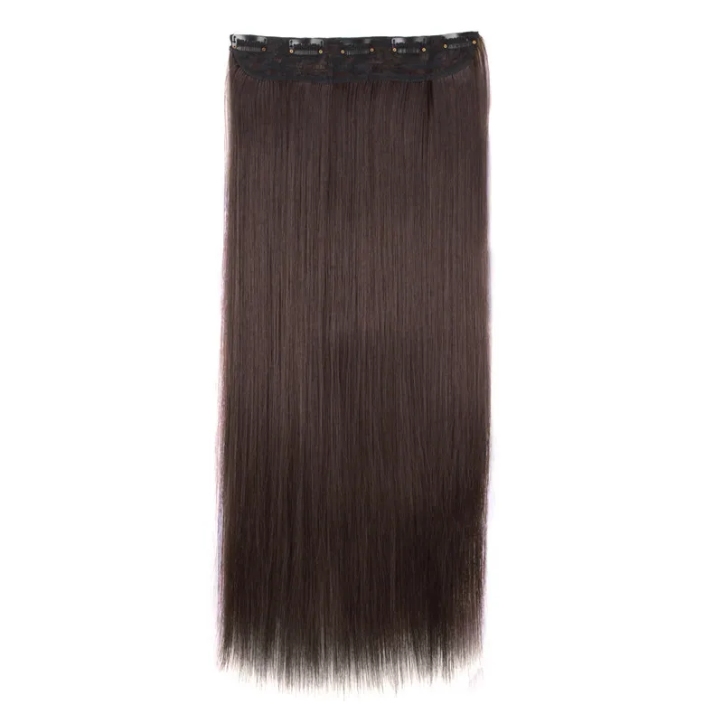 MapofBeauty, 20 дюймов, 24 дюйма, длинные волнистые женские волосы для наращивания, 5 зажимов, одна штука, черный, коричневый, Жаростойкие синтетические накладные волосы