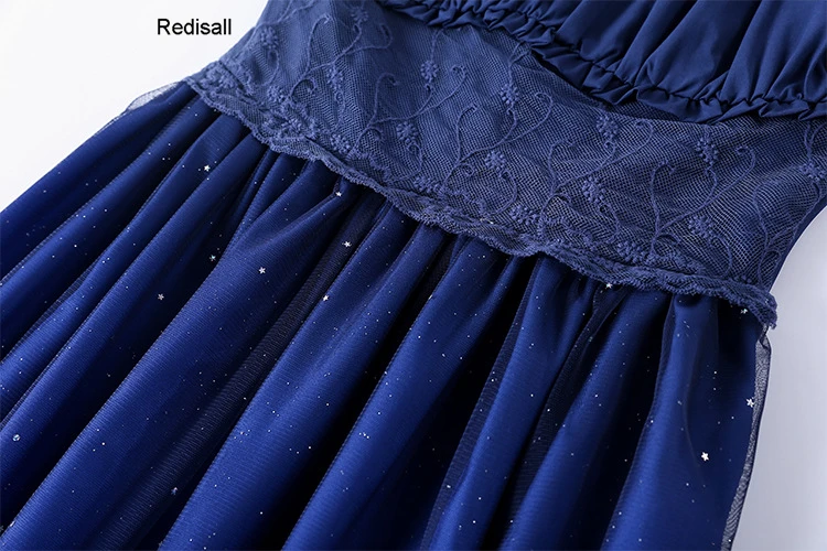 Звездное синее платье в стиле «лолита» платье феи набор блуз Форма юбка для вечерние платье для девочек 0828