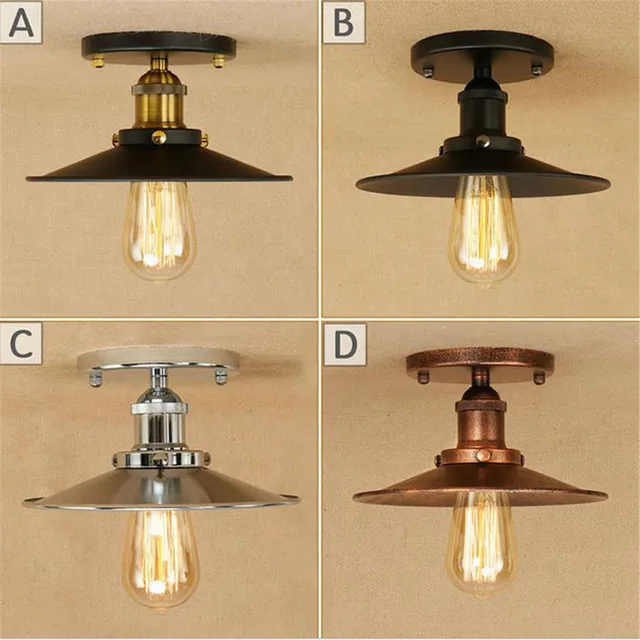 Nordic Style Black Chrome Ceiling Lights With E27 Socket Adapter Iron Restaurant Balcony Study Rustic Nordic Style Black Chrome Ceiling Lights With E27 Socket Adapter Iron Restaurant Balcony Study Rustic