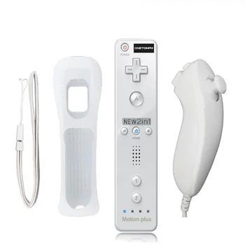 

2020 White 2 in 1 Built in Motion Plus Controller for Wii Wireless Game Remote Controller with Nunchuck for Nintendo Wii Console