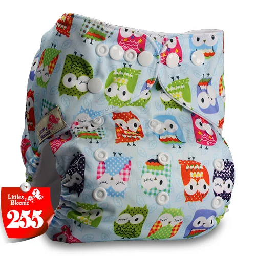 [Littles&Bloomz] Детские моющиеся тканевые подгузники одного размера, многоразовые карманные подгузники с вкладышами, доступные для детей 0-3 лет, 3-15 кг, один размер - Цвет: 255