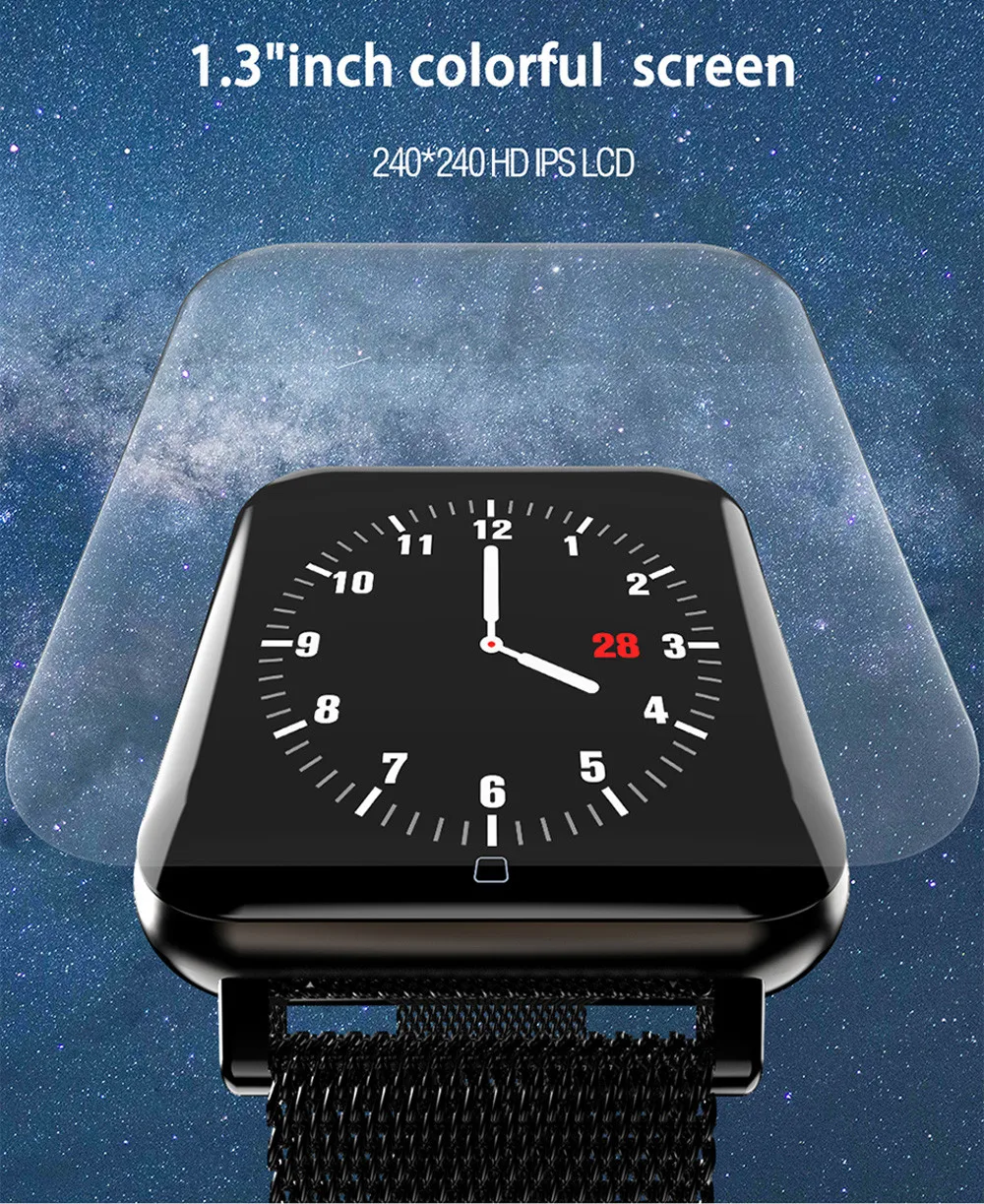 

M19 Smart Watch Fitness Tracker Blood Pressure Bluetooth Clock Smartwatch Pedometer Heart Rate Monitor Sport Band