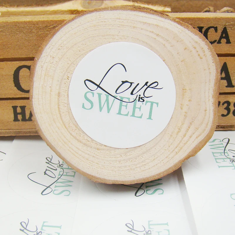 

300 Pcs Love is Sweet Self Adhesive Stickers white love Label Sticker Diameter 3cm For Diy Hand Made Gift Cake Candy Paper Tags