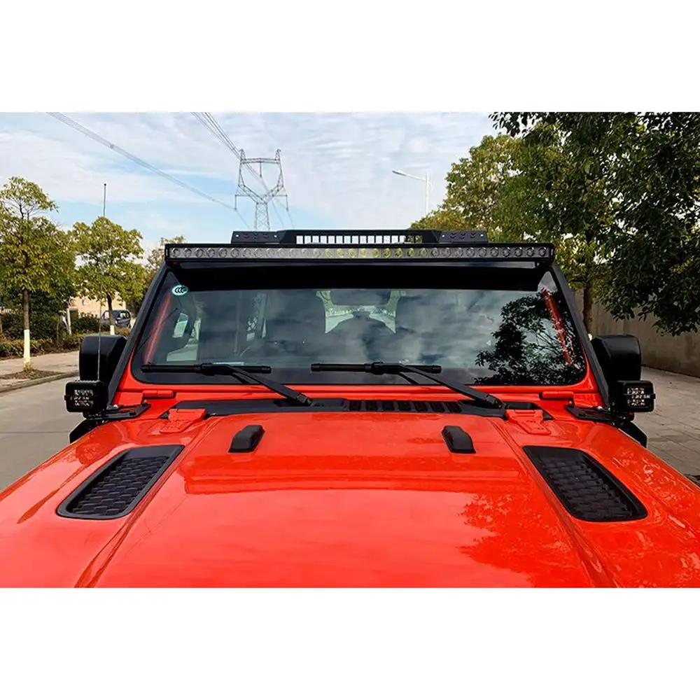 Auxtings 52 дюйма светодиодный рабочий светильник бар Сталь верхний кронштейн крепления переднего стекла W/нижнем углу кронштейны для Jeep Wrangler JL