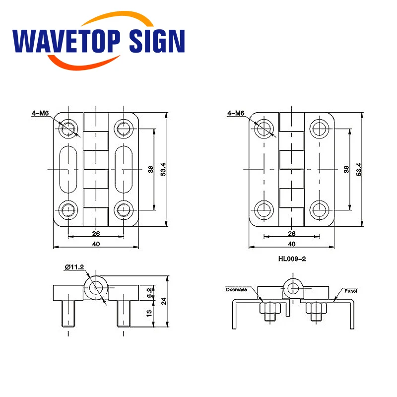 WaveTopSign с шарнирным креплением для C02 Лазерная гравировальная и режущая