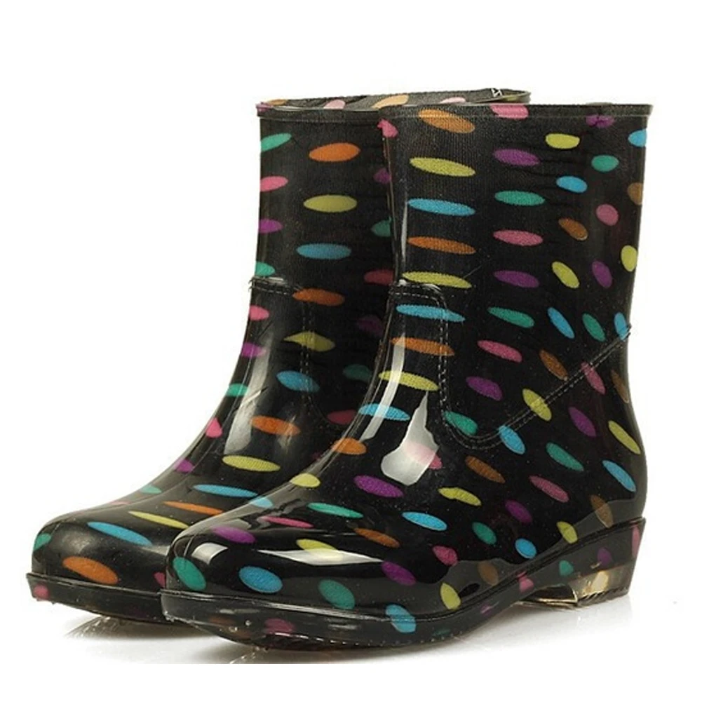 

Women's Rain boots Flat Wellies Waterproof Knee High Mid Calf Boots Anti-skid