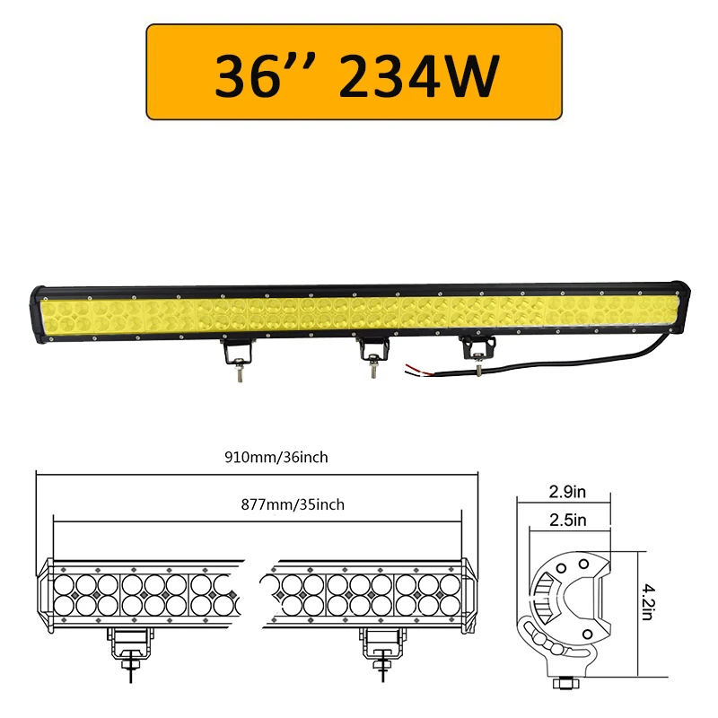 Auxtings желтый 20 дюймов 126 Вт 12 ''22'' 20 ''внедорожный светодиодный светильник 12 в 24 В точечный прожектор Янтарный противотуманный фонарь для джипа автомобиля 4WD грузовика внедорожника