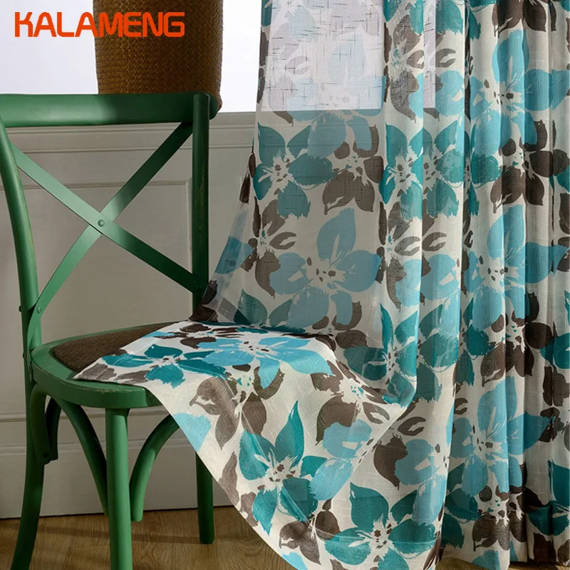 

Polyester Print Bedroom Balcony Decorative Living Room Curtains Window Drapes Rustic Country Custom Made Balcony Bed AXY8106