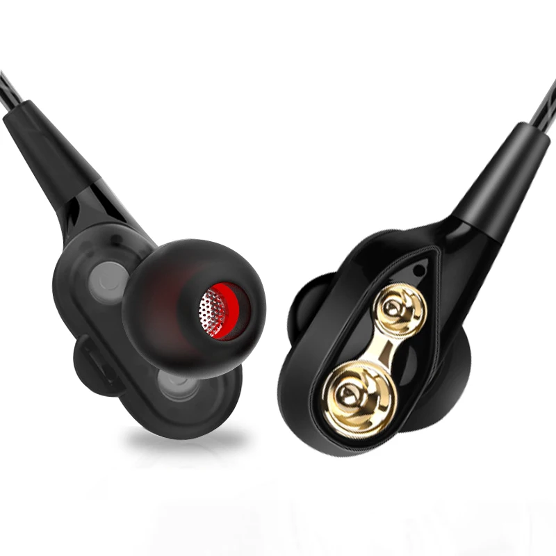 

Brand YU3 Headphones Wired Earphones Dual Moving Coil Headset Bass Stereo Music Earphones In-line Control with Mic Music Earbuds