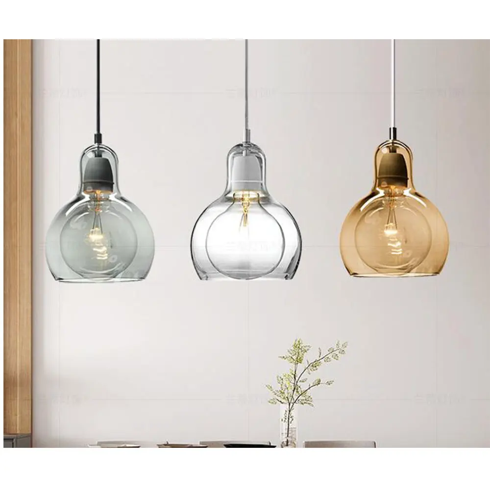Beste Moderne Creatieve eenvoudige eetkamer Hanglamp kledingwinkel bloem winkel glazen hanglamp E27 Edison Decoratieve gloeilamp