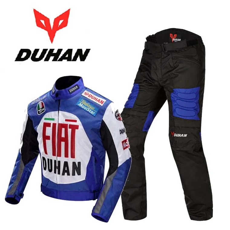 Новинка duhan moto racing костюмы комплект moto cross moto rcycle куртка брюки moto rbike одежда для верховой езды на осень и зиму weaterprooof - Цвет: Синий