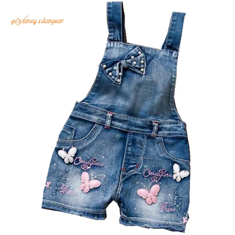 Comprare 2019 PRIMAVERA Estate di Stile DEGLI STATI UNITI Della Ragazza Della Tuta Carino Dolce di Modo Lavato I Jeans Denim Pagliaccetto Tute e Tute da Palestra Cinghie Breve Pantaloni Da Cowboy Blu