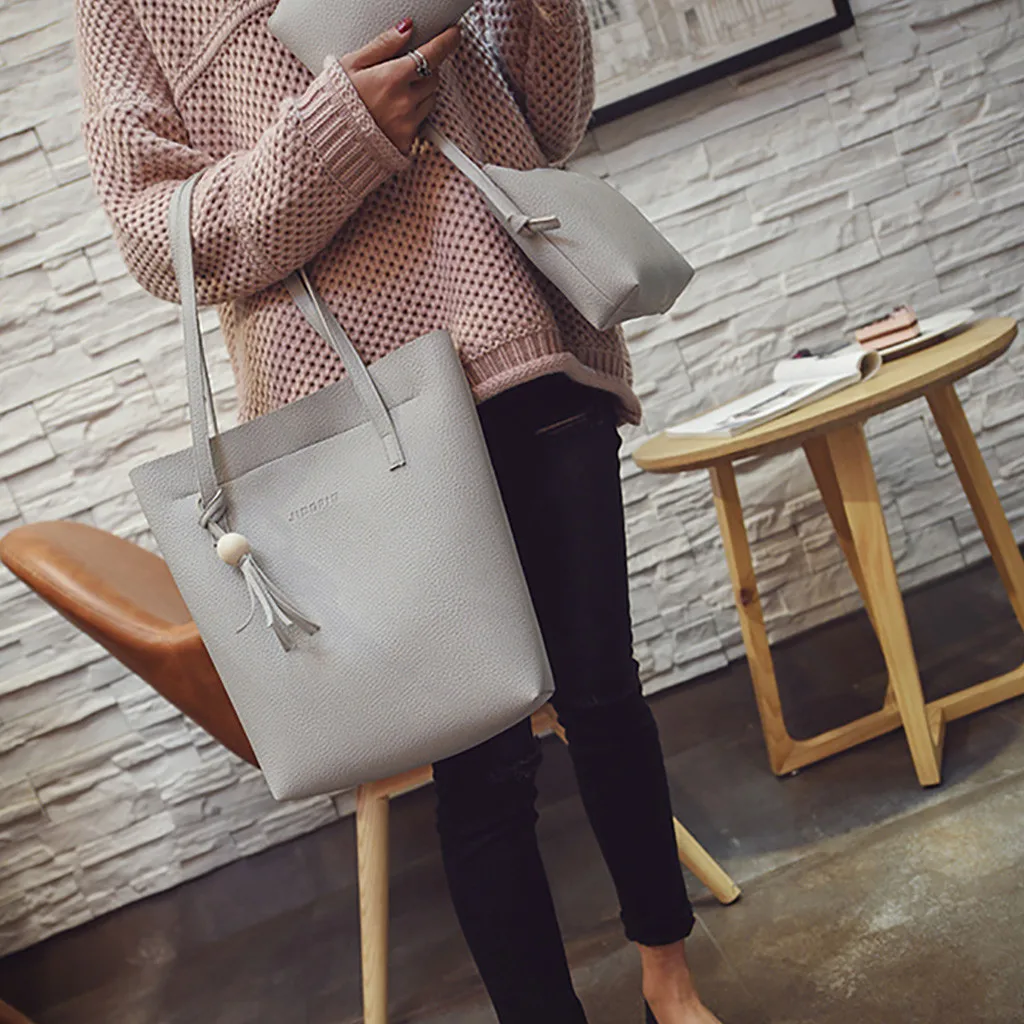 Женская сумка, комплект из 4 предметов, модная женская сумочка, сумка через плечо, сумка-мессенджер, сумка-мессенджер, Прямая#4