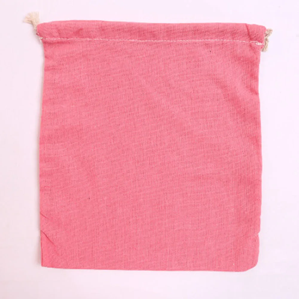 1 шт Фламинго клубника узор ручной работы хлопок Льняная сумка для хранения упаковки сумка для путешествий женская маленькая тканевая сумка - Цвет: L pink