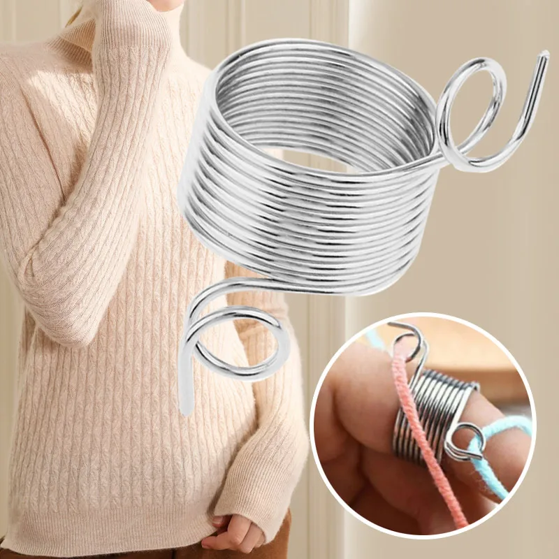 Вязание наперсток для пальца из нержавеющей стали пряжа для дома DIY прочные аксессуары для шитья крючком