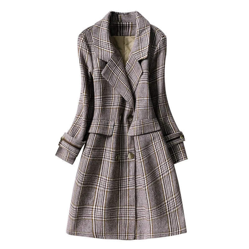 

Casaco feminino 2019 Women Plus size Autumn Winter Cassic Simple Wool Coat Female Robe Outerwear manteau femme Plus Size 5XL