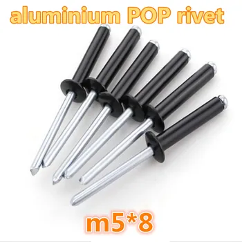

100pcs m5*8 black aluminum pop rivet blind rivet