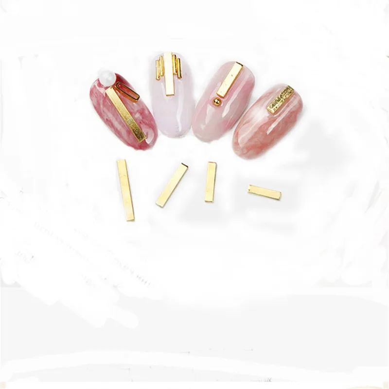 10pcs Gold Metal Nail Studs Japanese Style Nail Art Bar Manicure 3D DIY