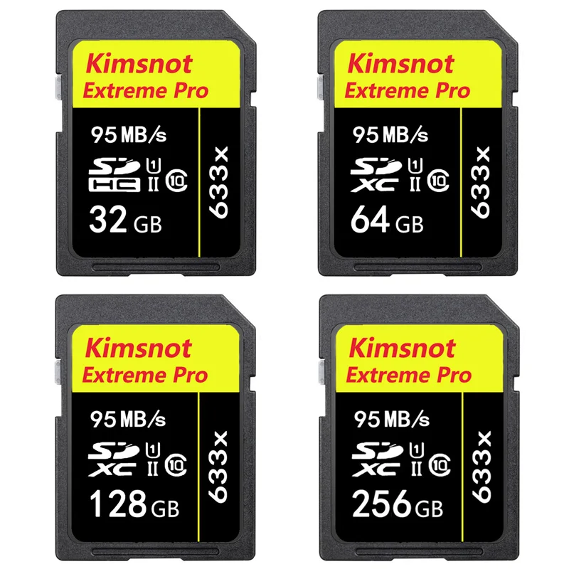 

Kimsnot 633x 64GB SDXC Card Memory Card 256GB 128GB 32GB 16GB SDHC SD Card High Speed 95mb/s UHS-1 For DSLR Camera