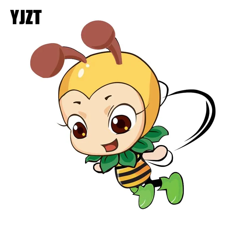 

YJZT 15.8CM*16.1CM A Lovely Bee Car Sticker PVC Decal 12-300577