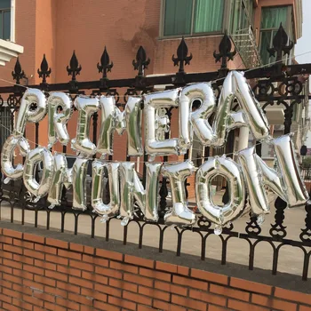 

Holy first communion decoration Silver foil balloons banner Gold Spanish Primera comunion hanging bunting