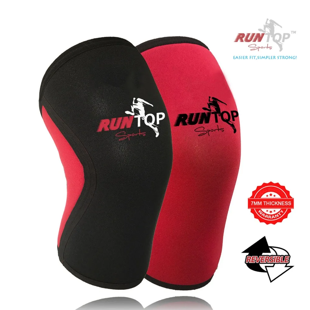 melhor 7 RUNTOP mm Neoprene Mangas Joelho Powerlifting Aptidão Crossfit Levantamento de Peso Correndo Cap Suporte Knee Pad Brace Compressão
