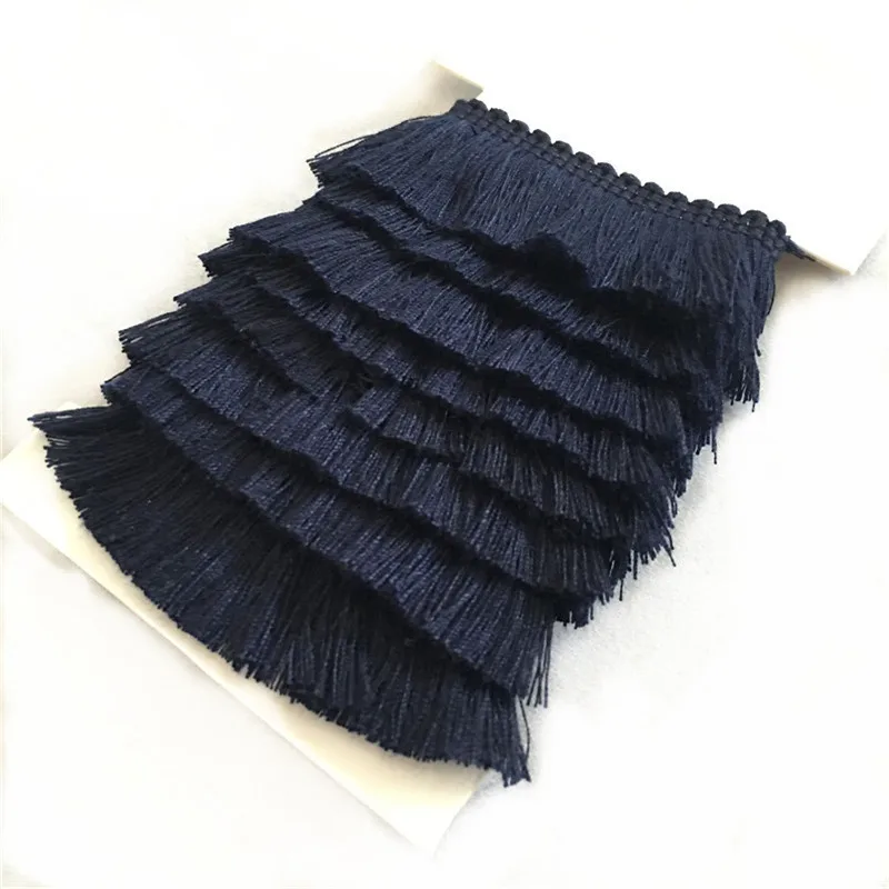 

2 yards Navy Cotton Fringe Tassel Trim Thin Lace Sewing Decoration 7LS74-2